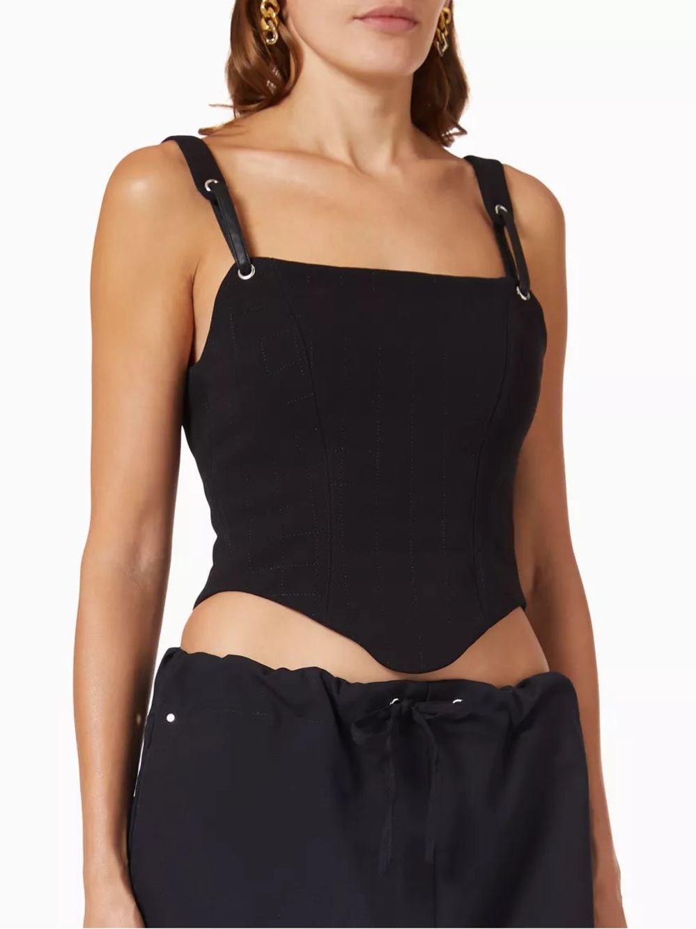 paris georgia lottie corset bustier crop tank top in bonded fabric